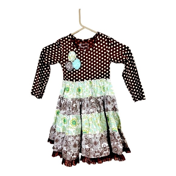 Mustard Pie Other - Mustard Pie Long Sleeve Ruffle Polka Dot Dress Size 3T